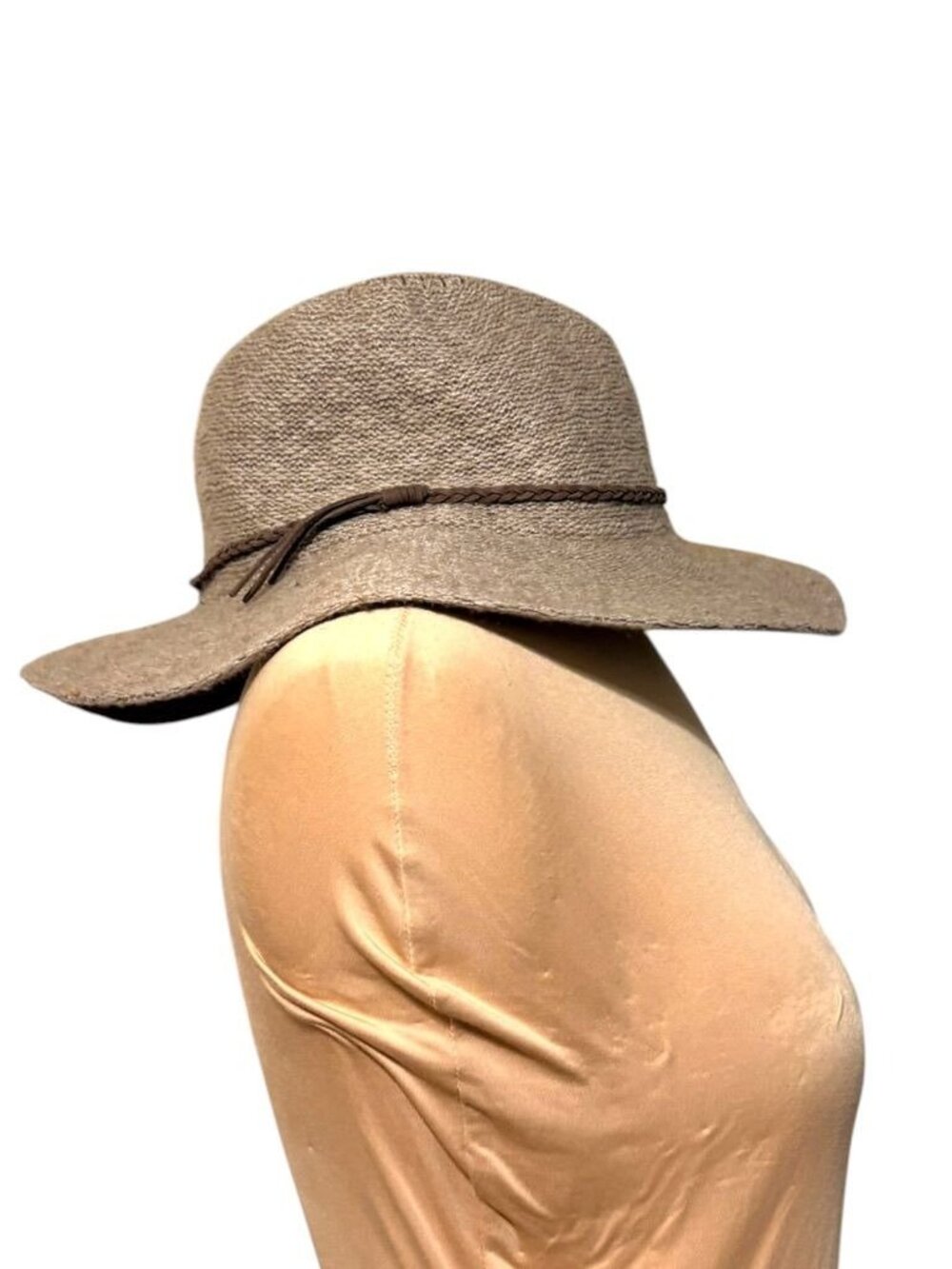 Scala Wool Blend Brimmed Hat Taupe OS Classy Boho Fall Winter Women